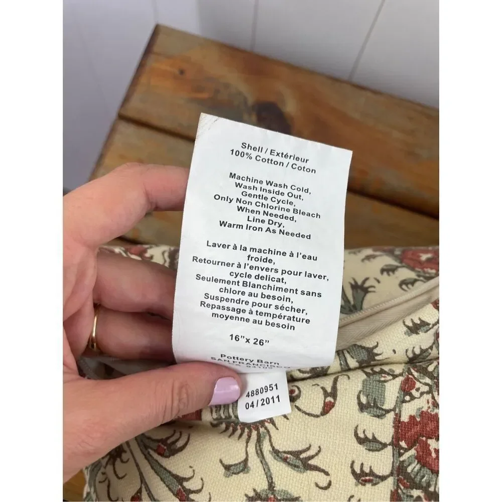 POTTERY BARN Josie Kalamkari‎ Cotton 16x26 Lobster Boho Paisley Sham